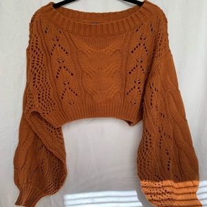 Burnt Orange Cropped Sweater